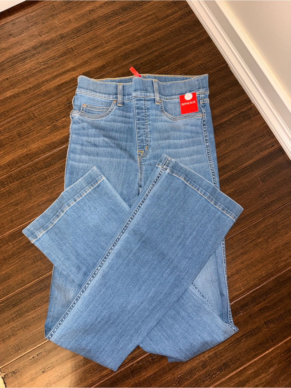 SPANX Light Wash Blue Skinny Jeans - Stretch Denim